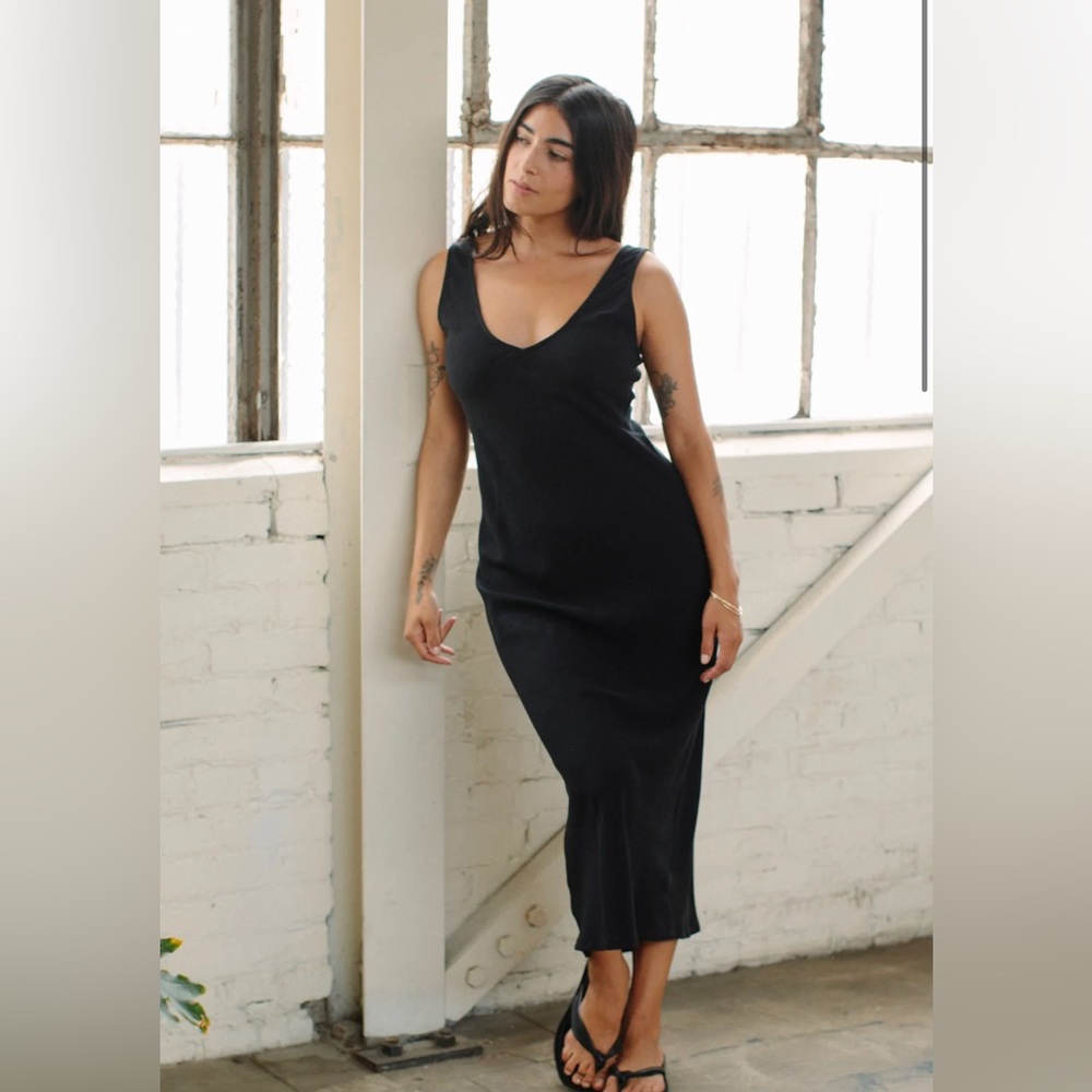 Rachel Pally LINEN SIMONA DRESS in Black